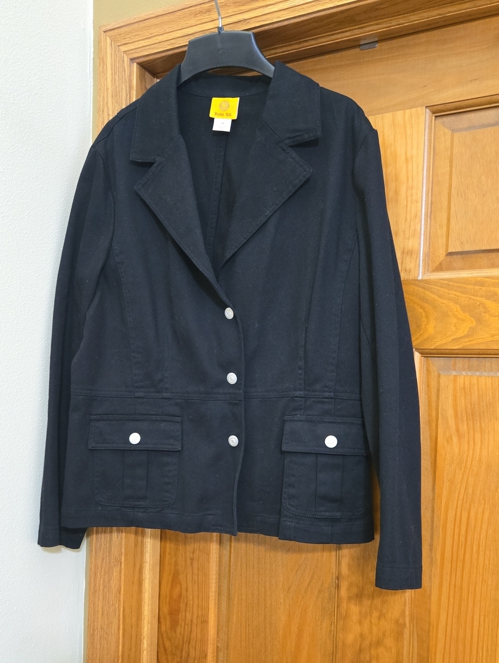 Classic Black Women's Button-Front Jacket